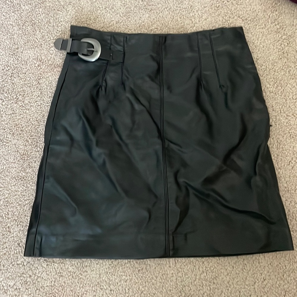 Free people fake leather skirt with buckle